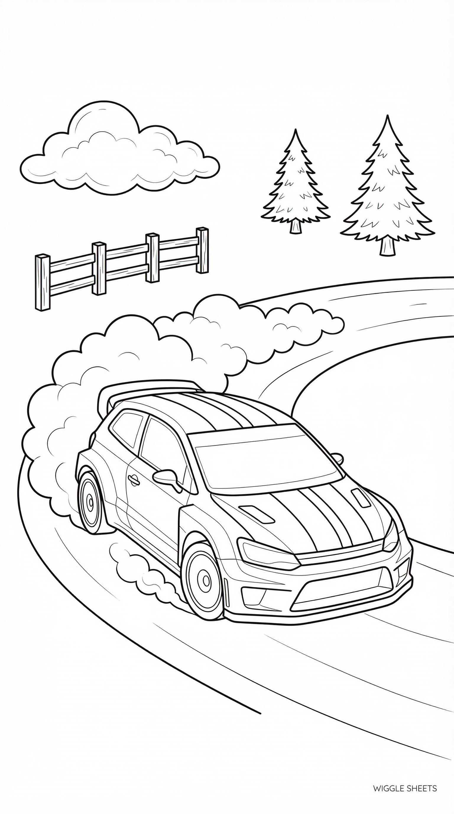Rally Race Car Coloring Page